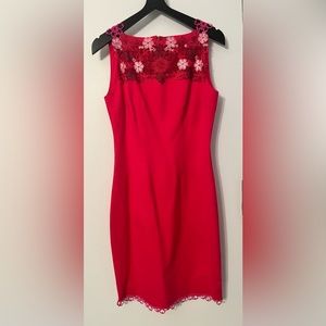 Elie Tahari dark pink lacy dress